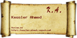 Kessler Ahmed névjegykártya